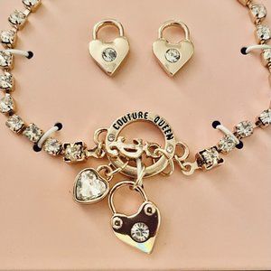 Juicy Couture Gold Tone Bracelet & Earrings Set With Gift Box - NWT
